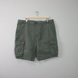 American Eagle Outfitters Lived-In Cargo Shorts Men's 40 Green Cotton Casual 680